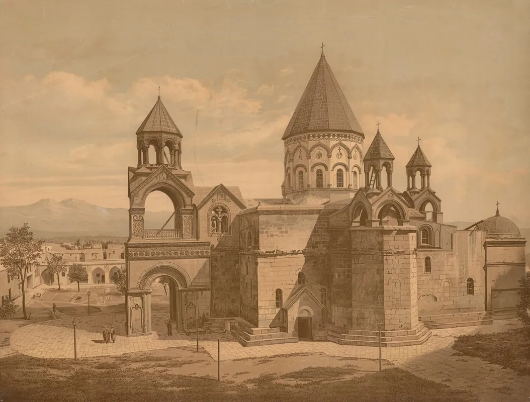 Etchmiadzin Cathedral by Josef Langl - Canvas Print