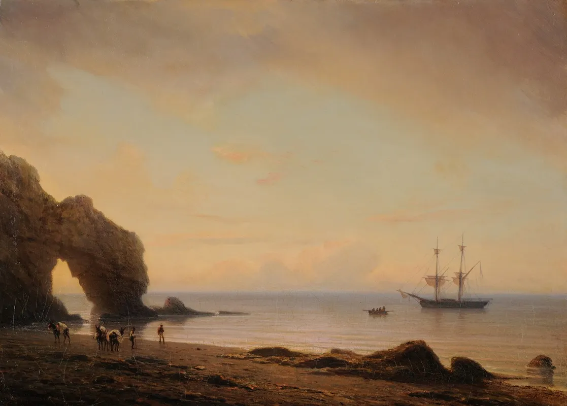 Etretat La Porte Daval by Antoine Morel-Fatio - Canvas Print