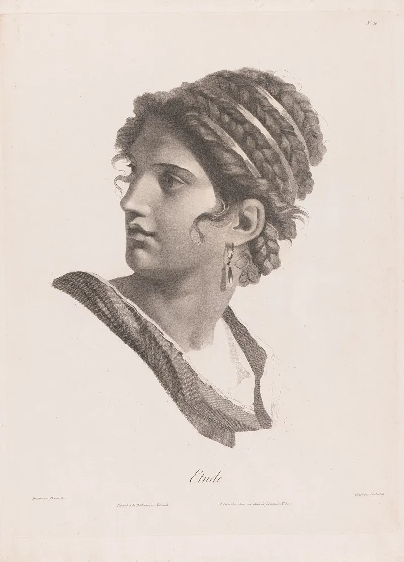 Etude 16 by Jean Prud'hon - Canvas Print