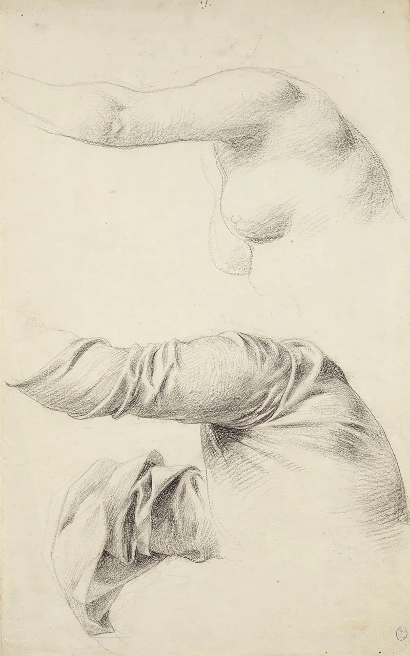 Etude De Bras Et De Poitrine De Femme by François Emile Ehrmann - Canvas Print