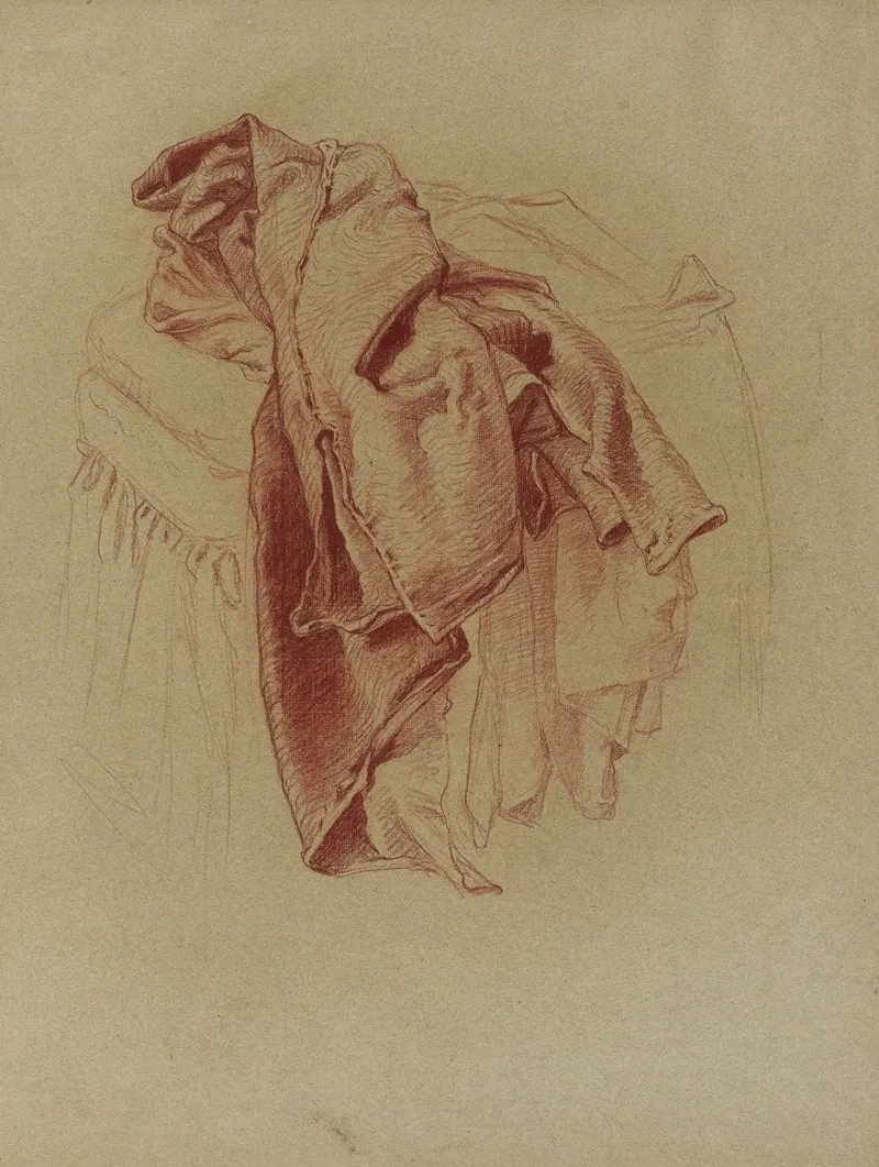 Etude De Draperie Vetement Pose Sur Un Siege by Alfred Plauzeau - Canvas Print