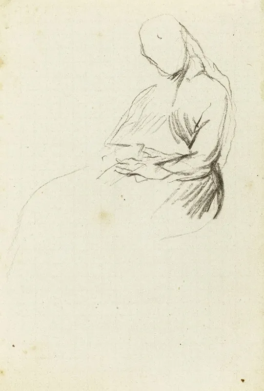 Etude De Femme Assise De Face