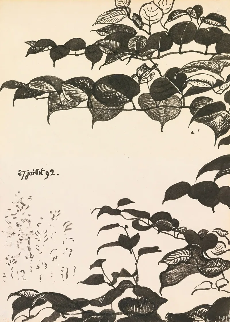 Etude De Feuillages Stylise by Georges Lemmen - Canvas Print