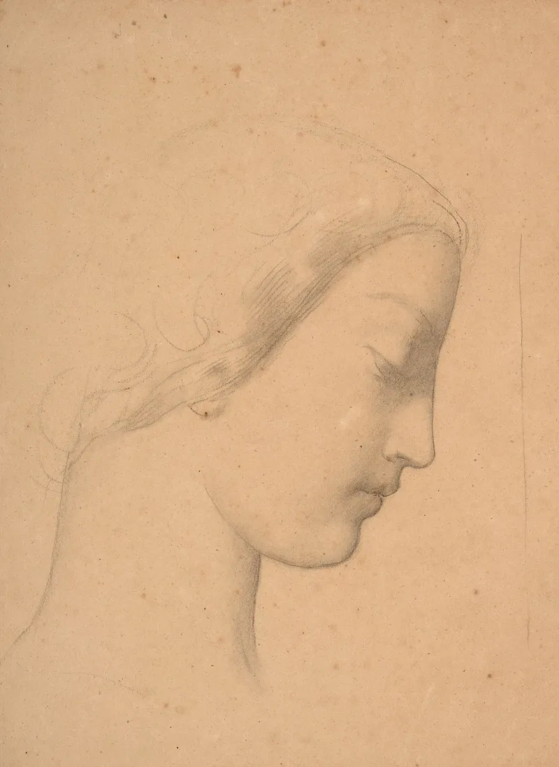 Etude De Jeune Fille De Profil Pour Leglise Saint Germain Lauxerrois A Paris