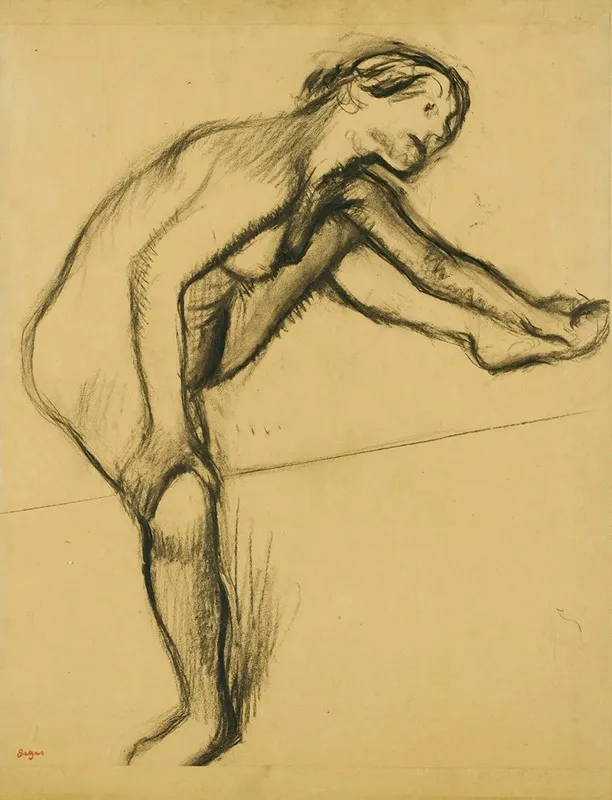 Etude De Nu Femme Assise La Jambe Gauche Levee