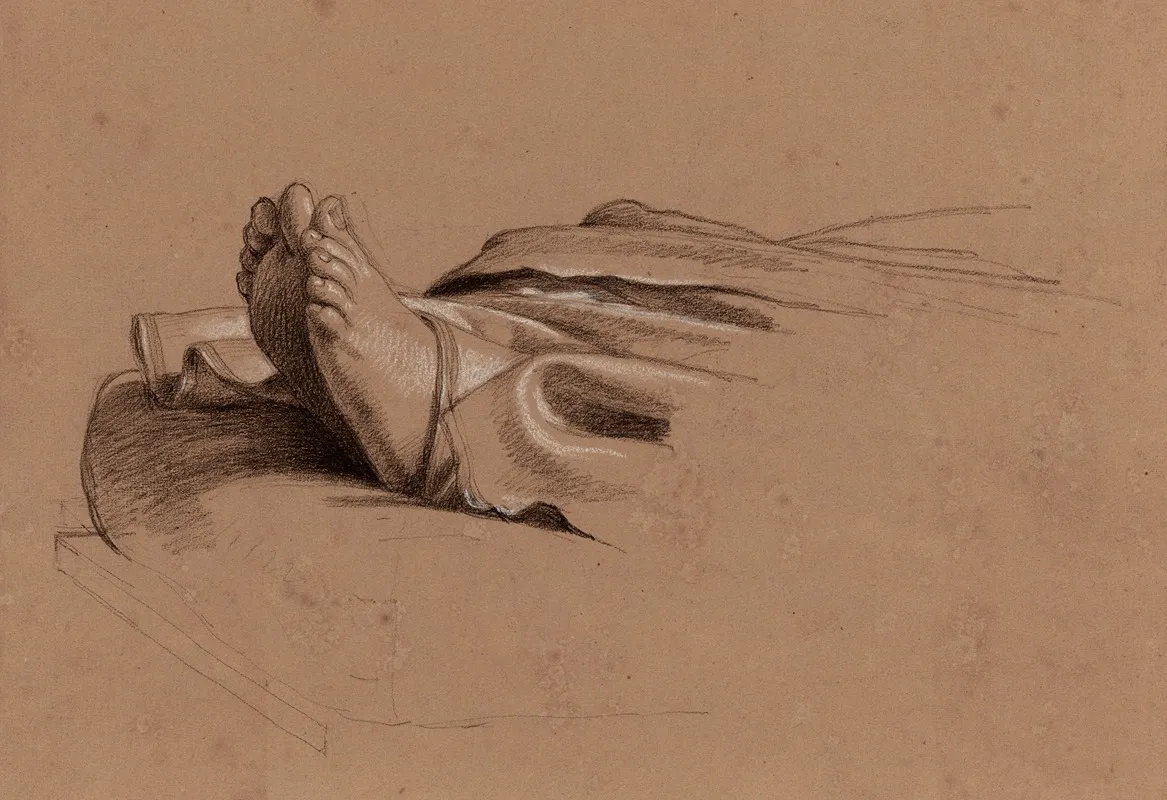 Etude De Pieds Pour La Mort De La Vierge by Alexandre-François Caminade - Canvas Print