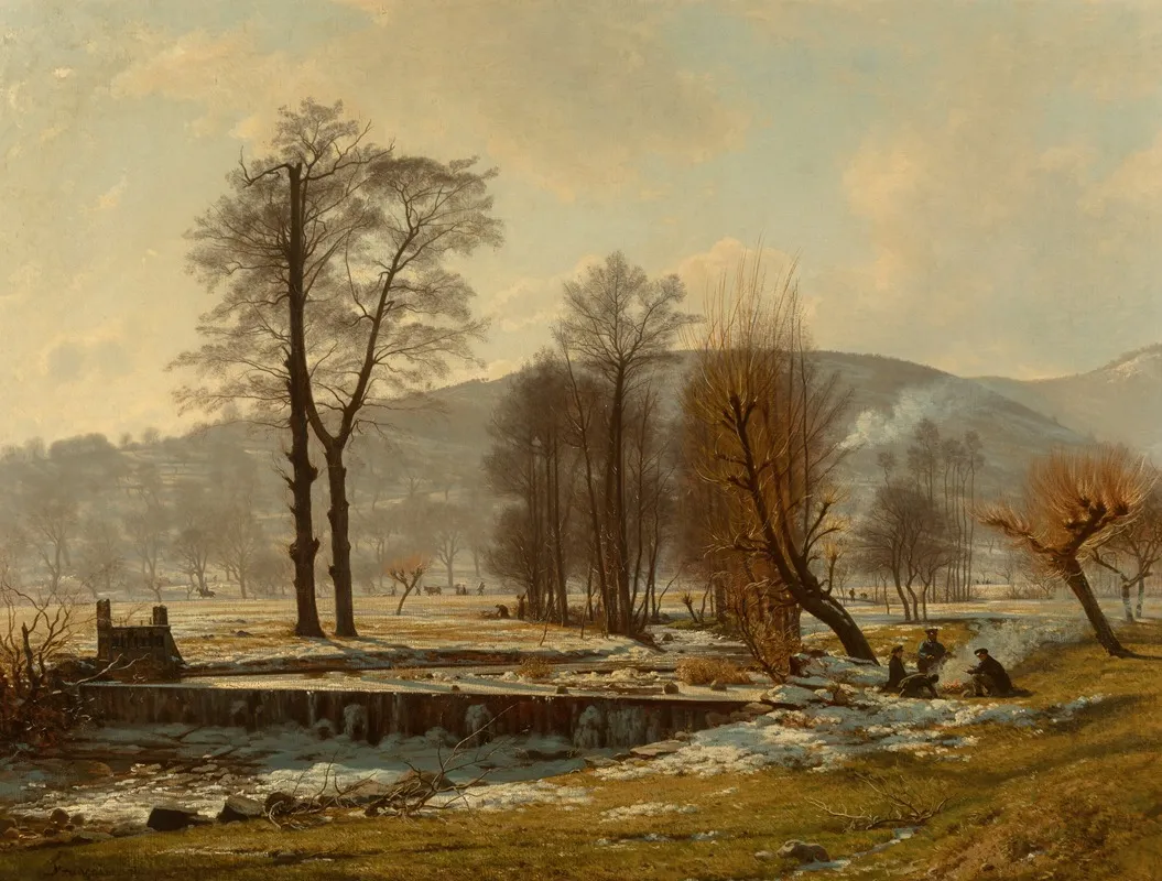 Etude Dhiver Vallee De Munster by Francois-Louis Français - Canvas Print
