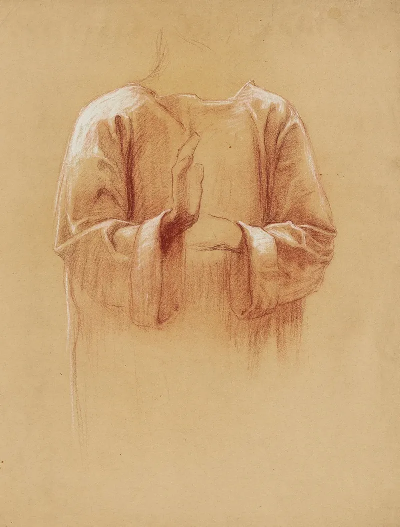 Etude Dun Buste Dhomme Portant Une Chasuble by Alfred Plauzeau - Canvas Print