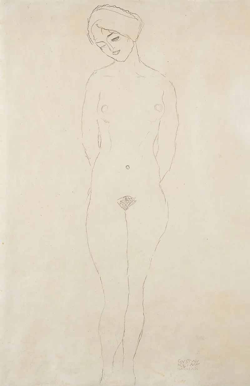 Etude En Rapport Avec Die Freundinnen by Gustav Klimt - Canvas Print