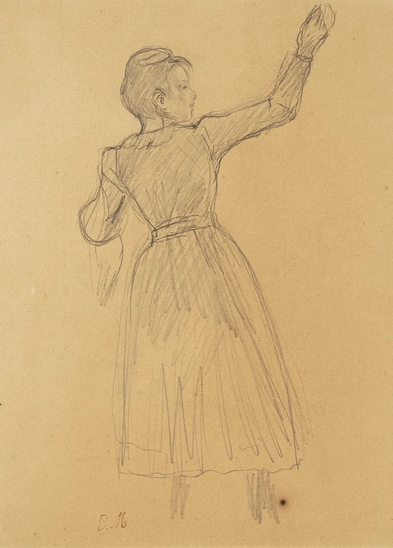 Etude Pour La Cueillette Des Orange by Berthe Morisot - Canvas Print