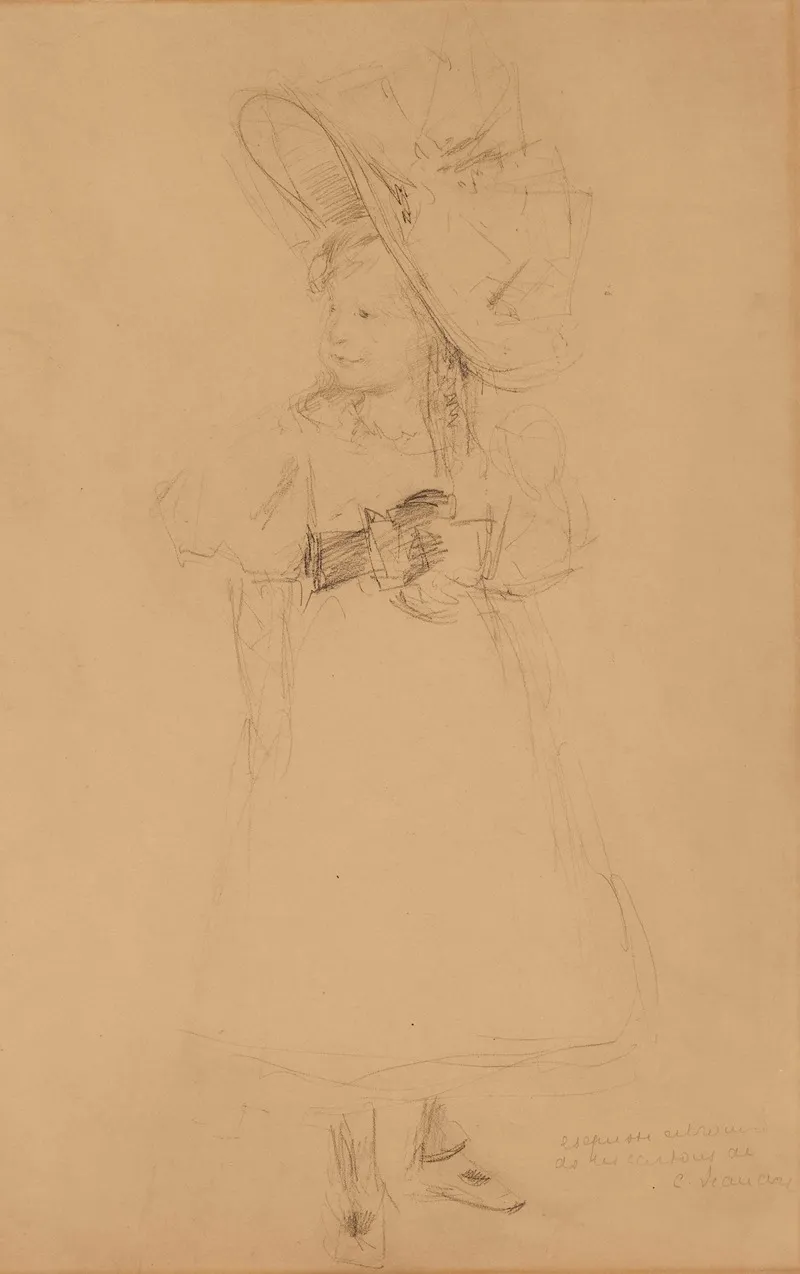 Etude Pour Le Portrait Dyvonne Gouverne Petite Fille Au Chapeau