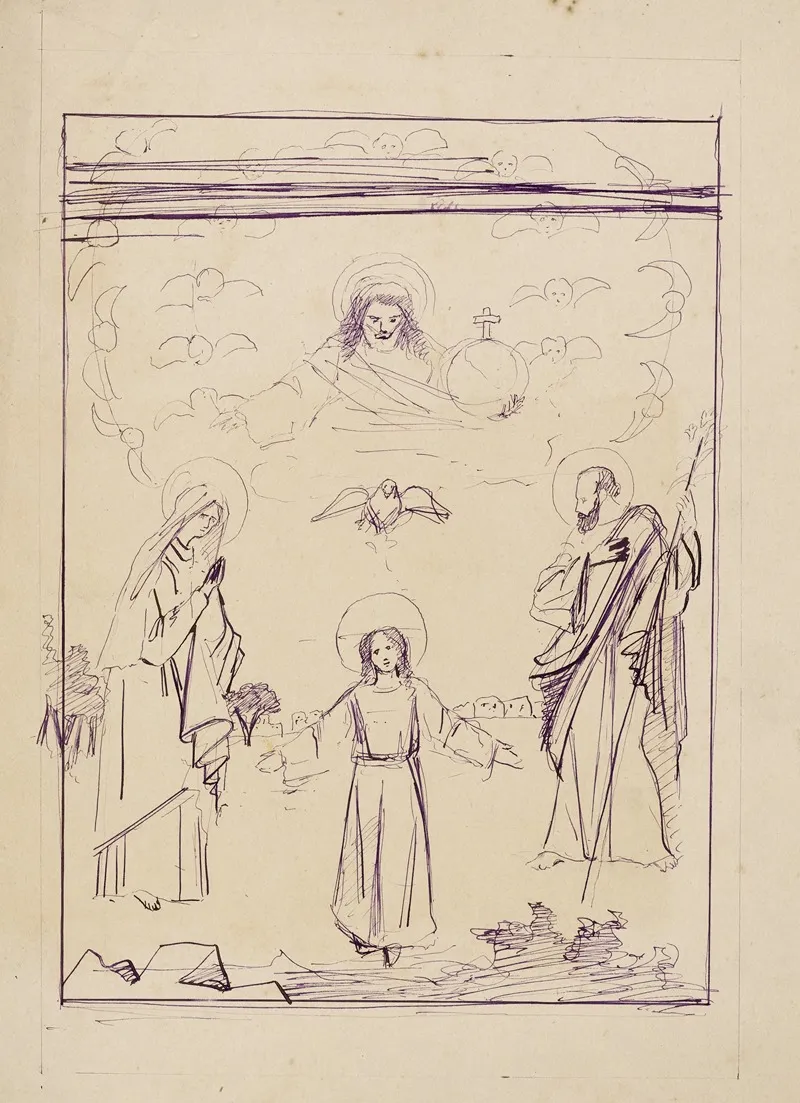 Etude Pour Un Tableau De La Sainte Famille