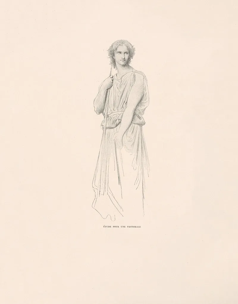 Etude Pour Une Pastorale by William Bouguereau - Canvas Print