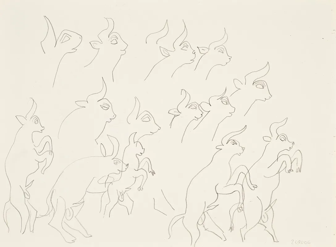 Etudes De Boucs by Henri Matisse - Canvas Print