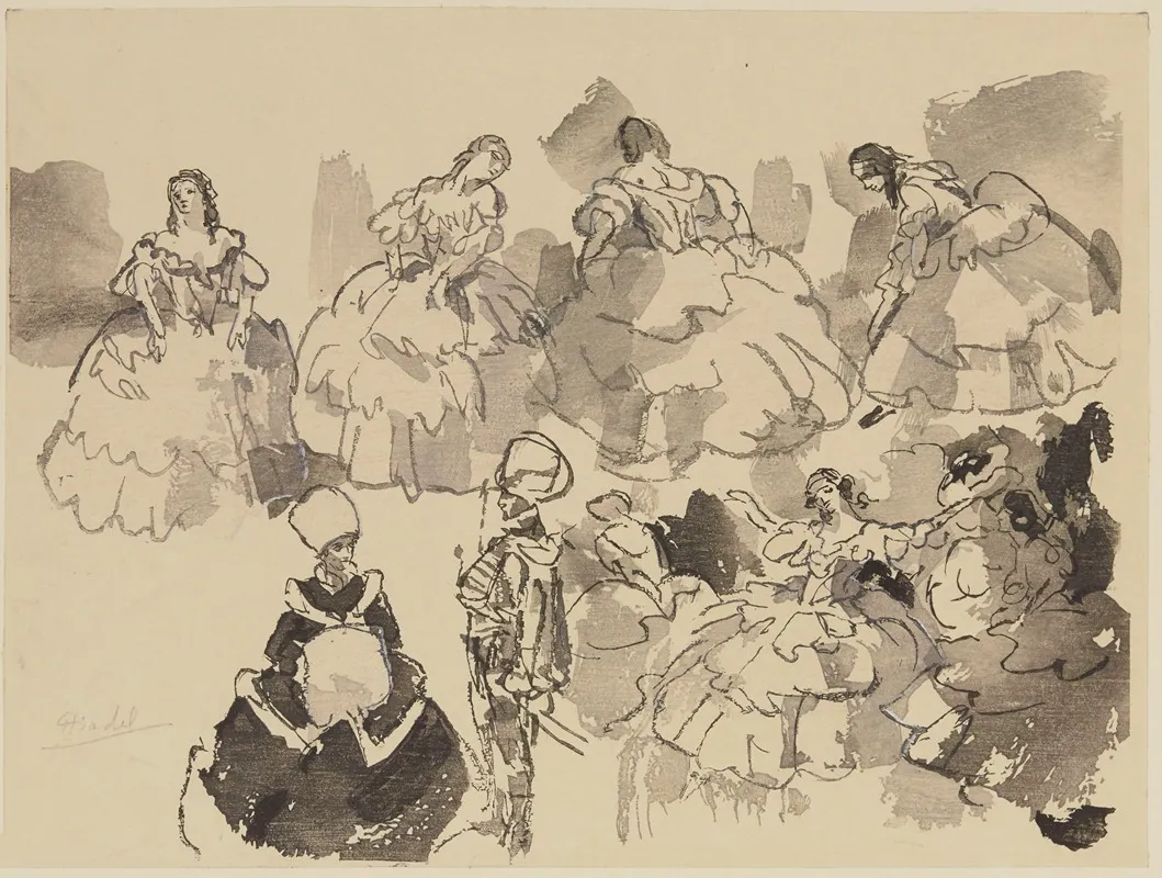 Etudes De Danseuses by Jules Chadel - Canvas Print