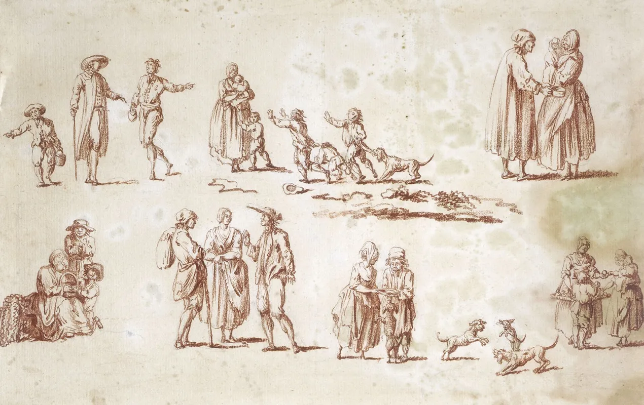 Etudes De Figures Populaires by Jean-Jacques de Boissieu - Canvas Print