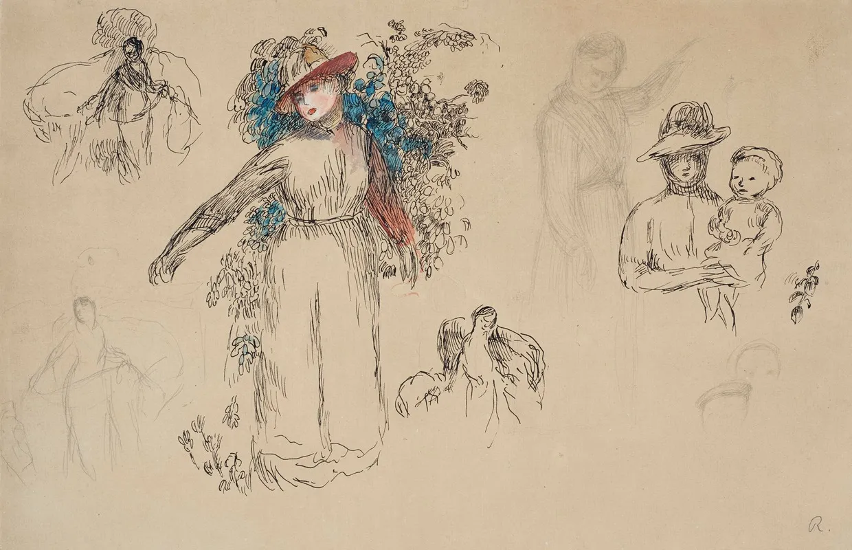 Etudes Femme Au Jardin