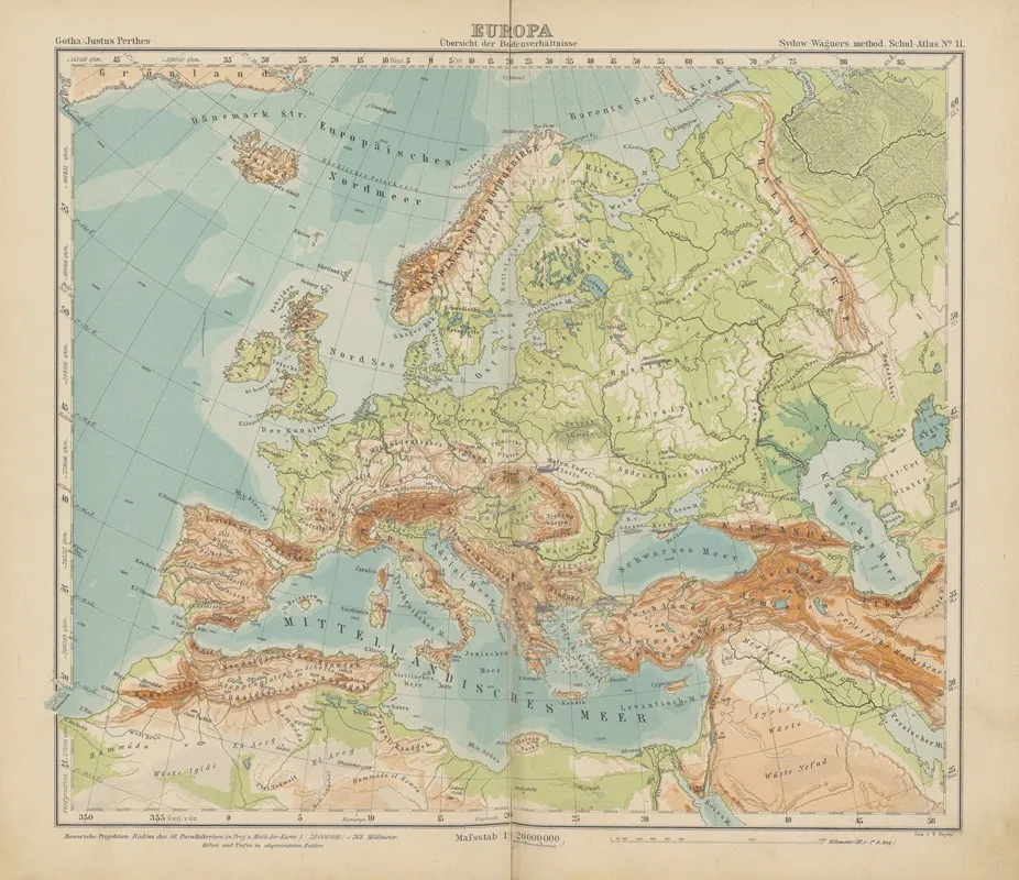 Europa ‎ ‎ubersicht‎ ‎der‎ ‎bodenverhaltnisse by Emil von Sydow - Canvas Print