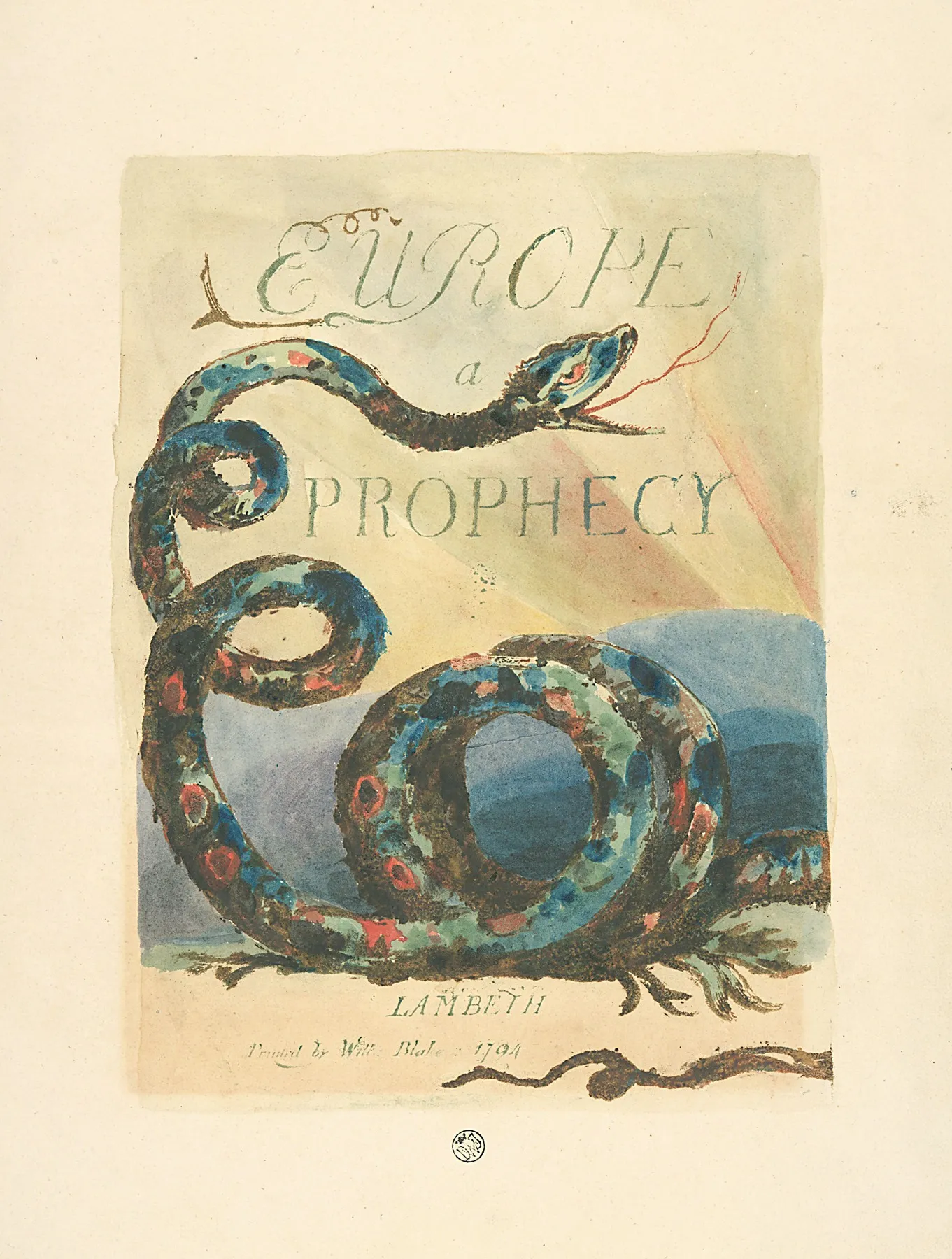 Europe A Prophecy Title Page