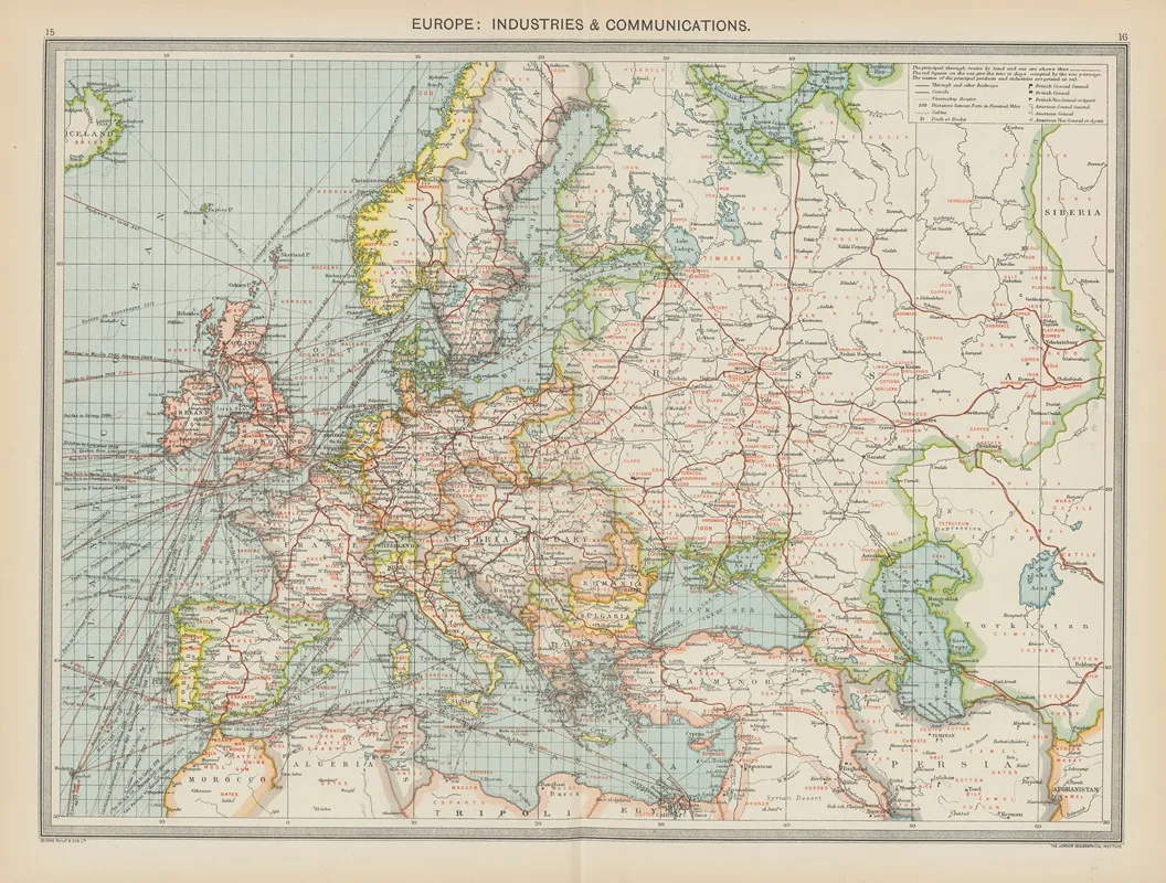 Europe Industries And Communications by Amalgamated Press - Canvas Print