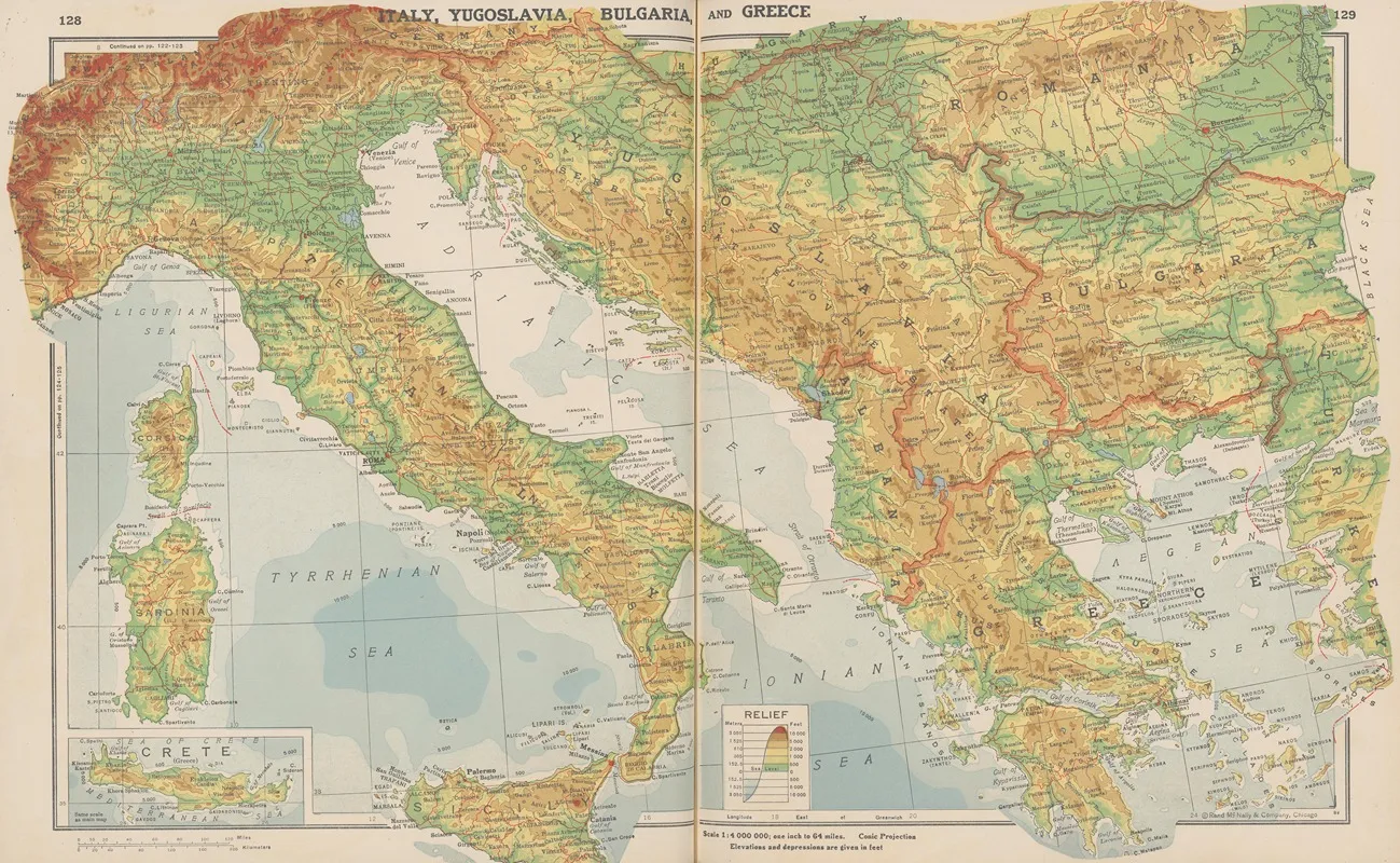 Europe Italy Yugoslavia Bulgaria And Greece by John Paul Goode - Canvas Print
