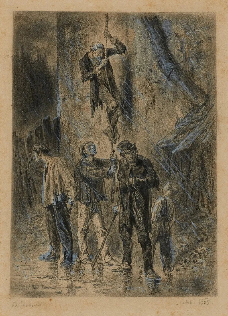 Evasion De Thenardier Les Peripeties De Levasion by Alphonse Marie de Neuville - Canvas Print