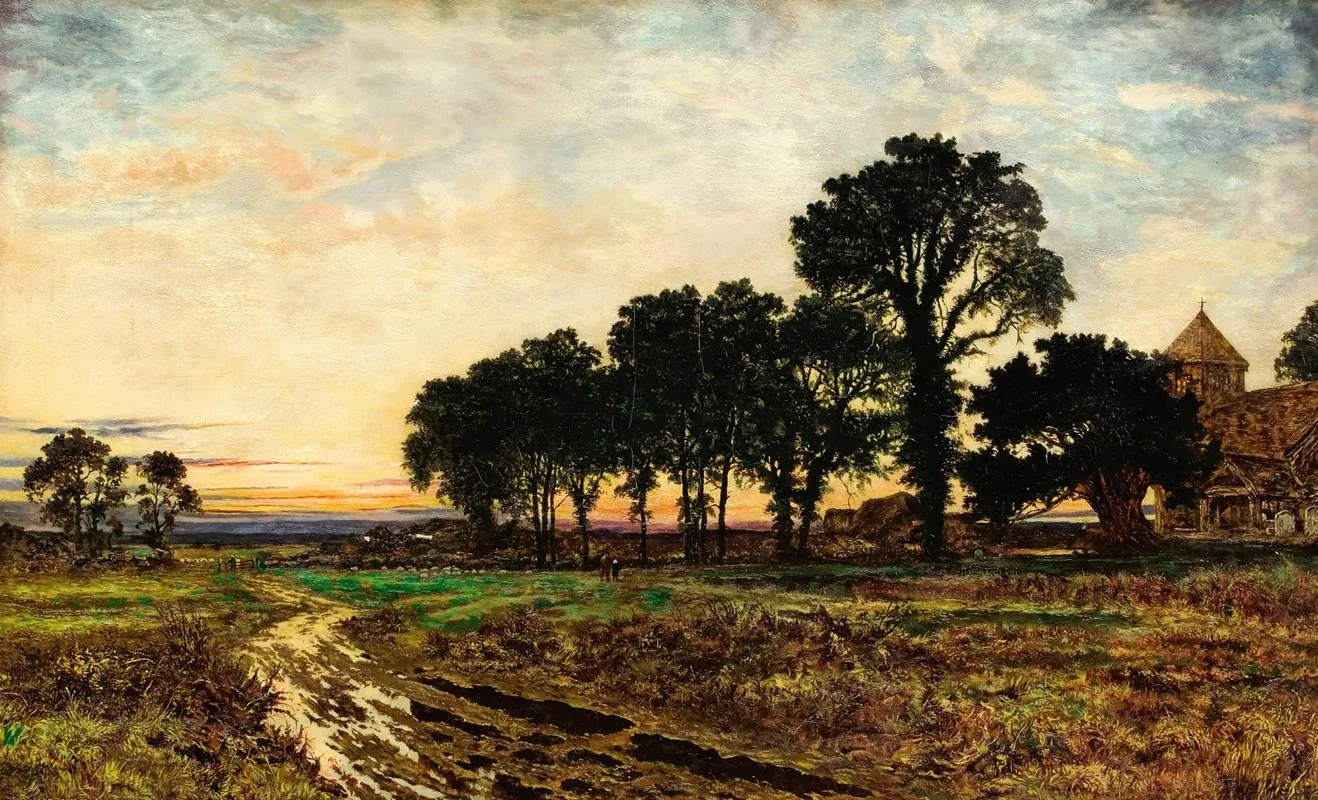 Evening After The Rain by Benjamin Williams Leader - Canvas Print