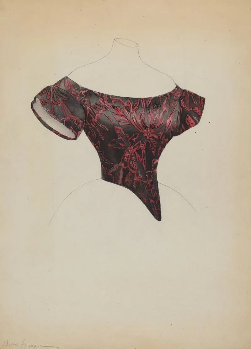 Evening Bodice by Bessie Forman - Canvas Print