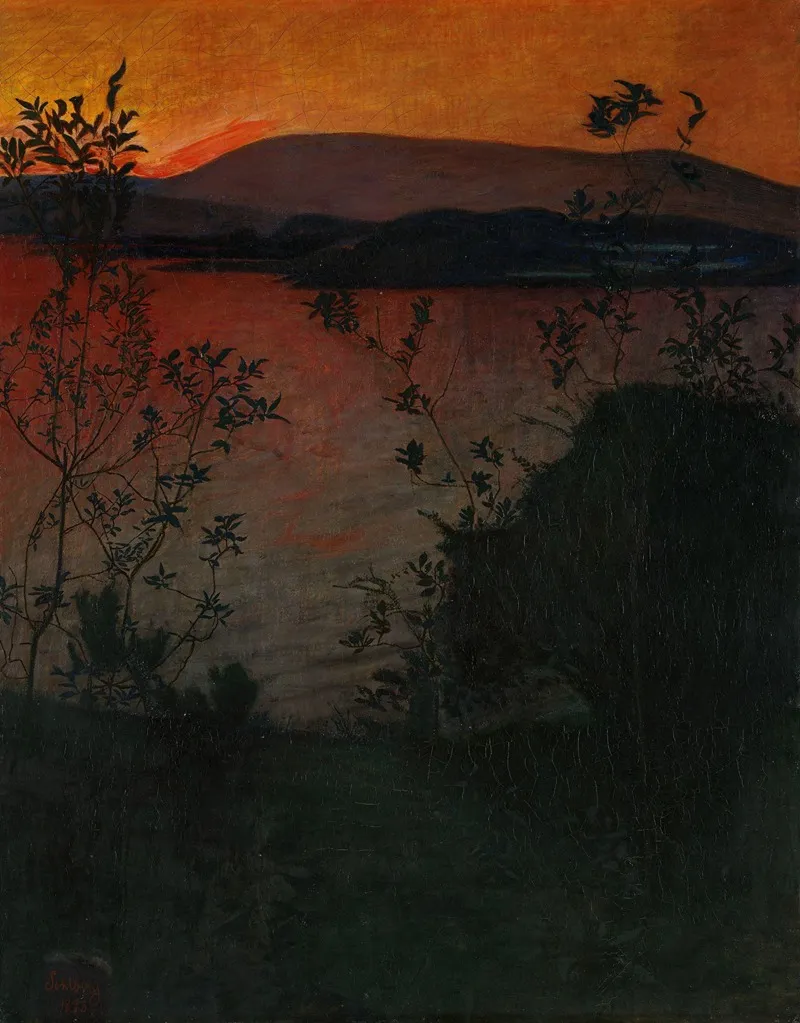 Evening Glow 3 by Harald Sohlberg - Canvas Print