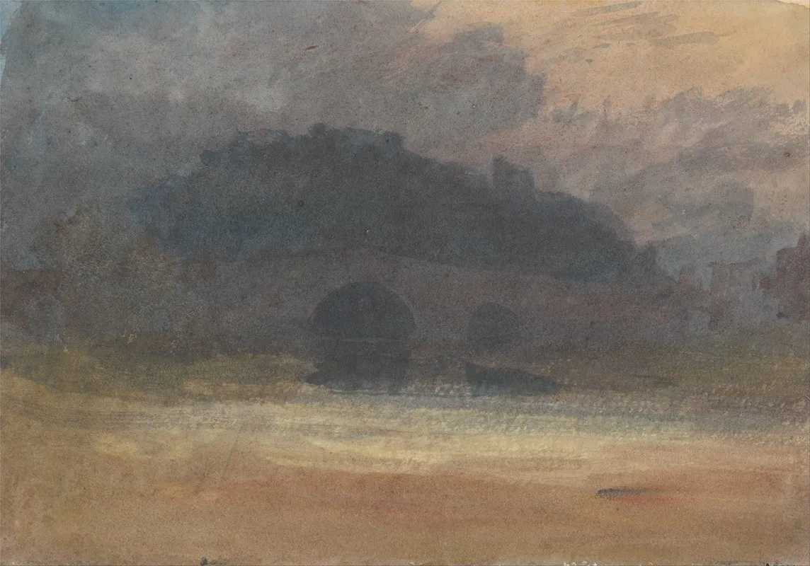 Evening Landscape With Castle And Bridge In Yorkshire