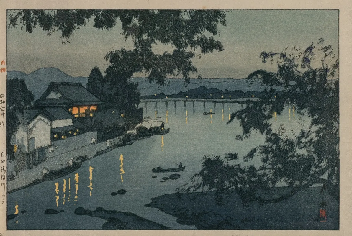 Evening On The Chikugo River by Yoshida Hiroshi - Canvas Print