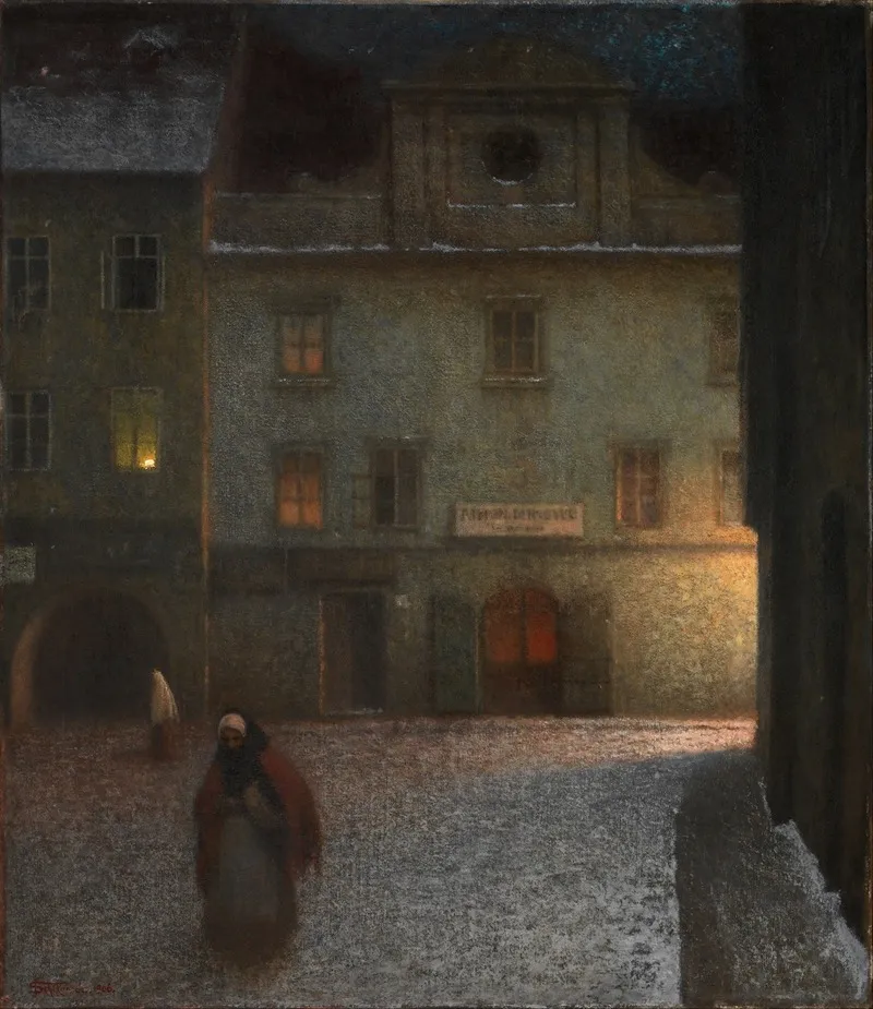 Evening Street by Jakub Schikaneder - Canvas Print