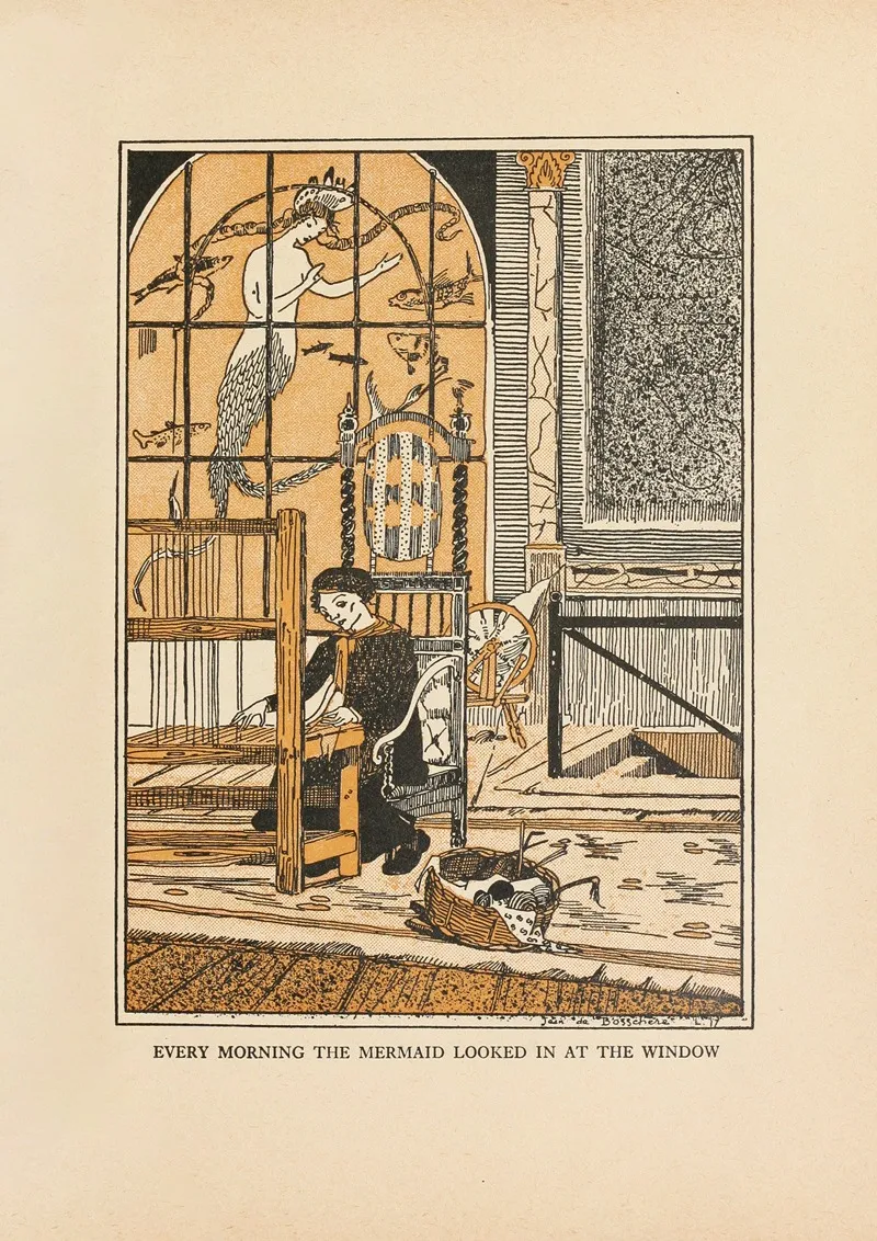 Every Morning The Mermaid Looked In At The Window by Jean de Bosschère - Canvas Print
