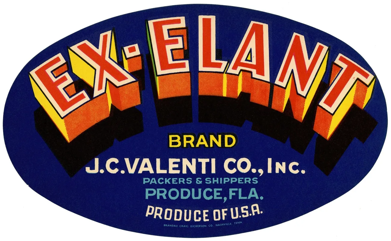Ex Elant Brand Produce Label