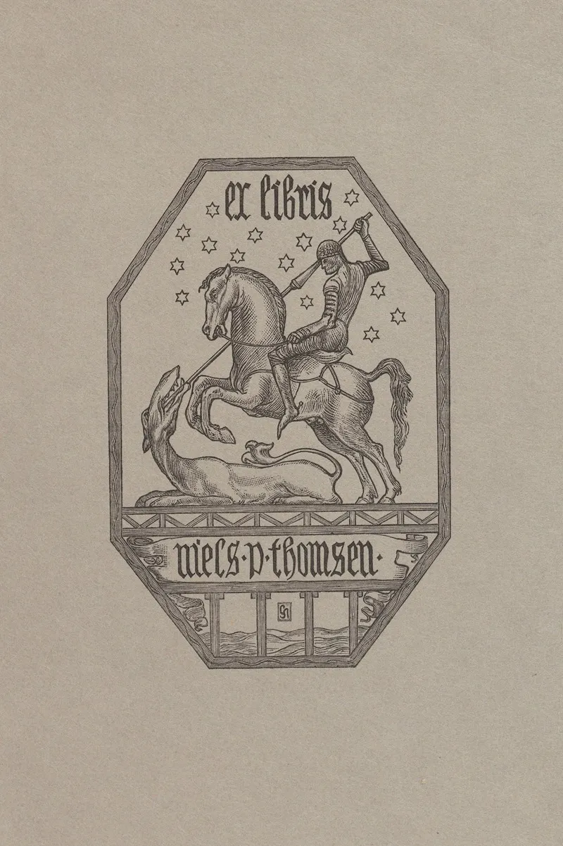 Ex Libris Niels P Thomsen by Gudmund Hentze - Canvas Print