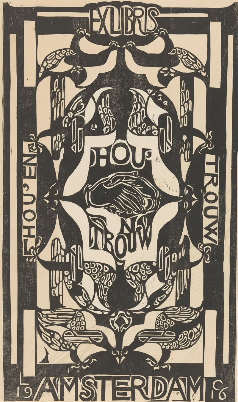 Ex Libris Van De Vereniging Houen Trouw by Carel Adolph Lion Cachet - Canvas Print