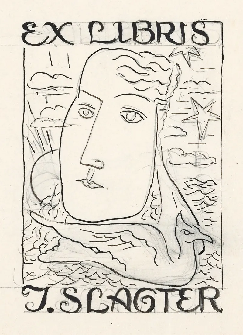 Ex Libris Voor J Slagter Ontwerp by Leo Gestel - Canvas Print