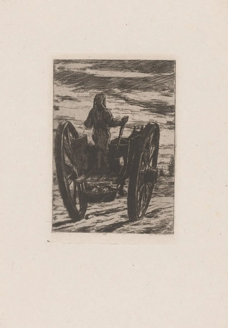 Executioner With Sword In His Hand On A Cart