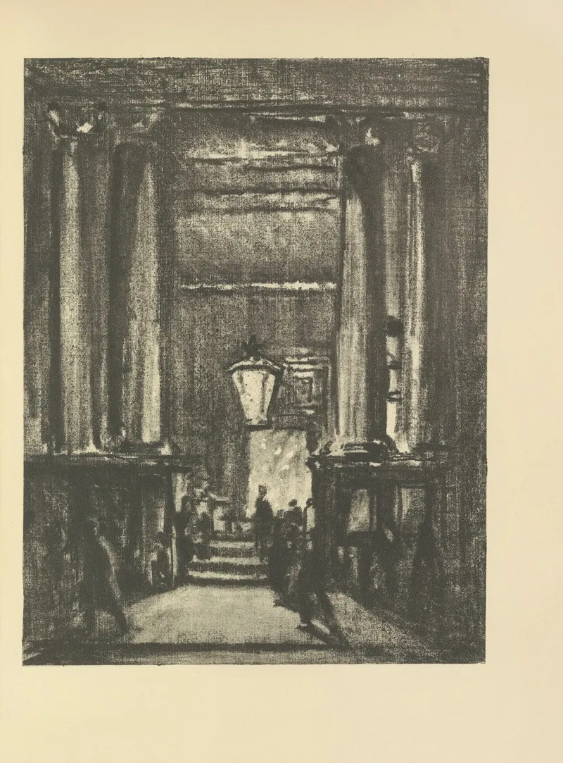 Exeter Hall by Joseph Pennell - Canvas Print