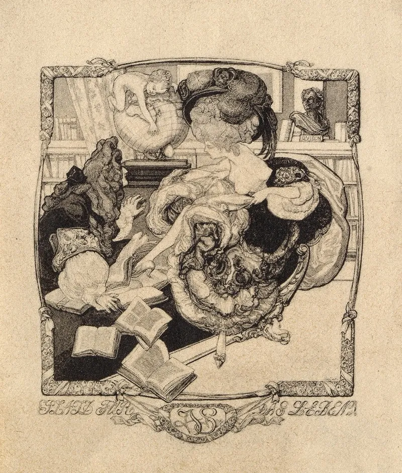 Exlibris Platz Fur Das Leben by Franz von Bayros - Canvas Print