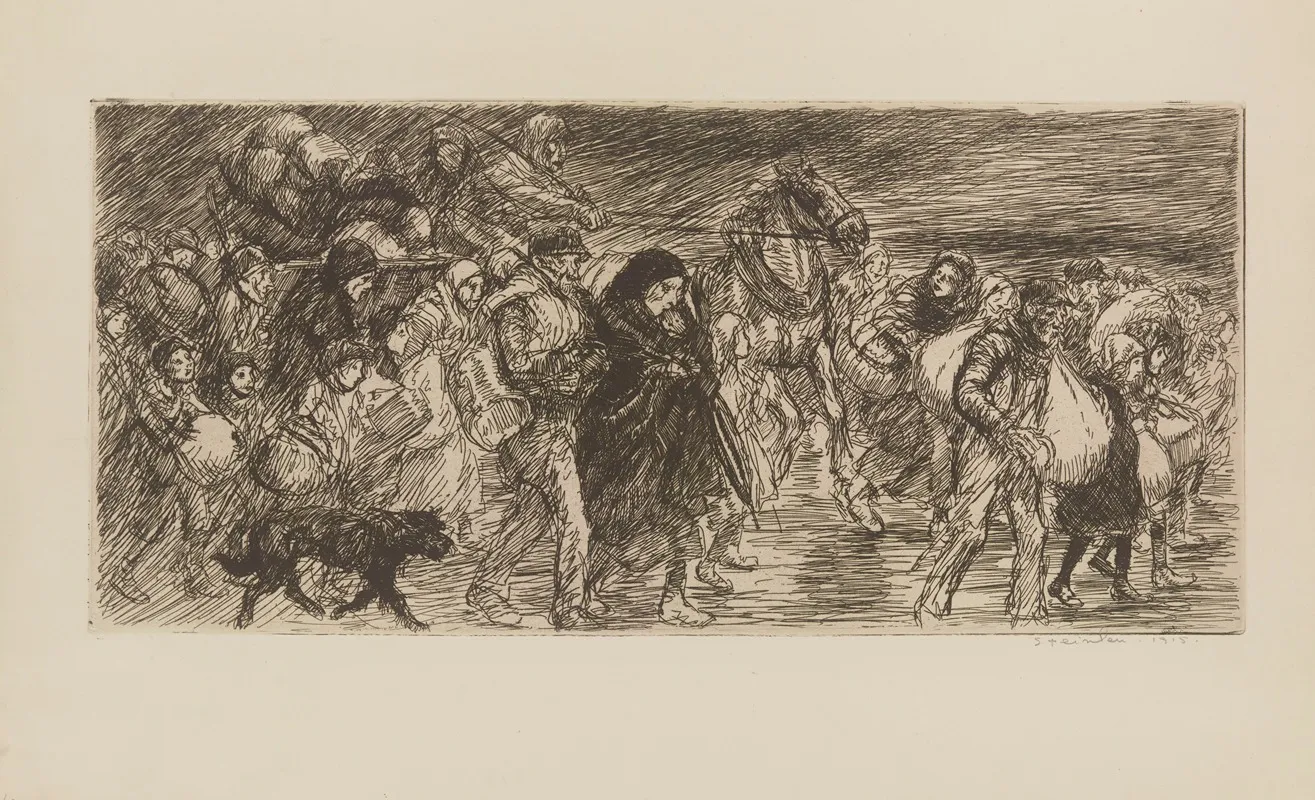 Exode En Longueur by Théophile Alexandre Steinlen - Canvas Print