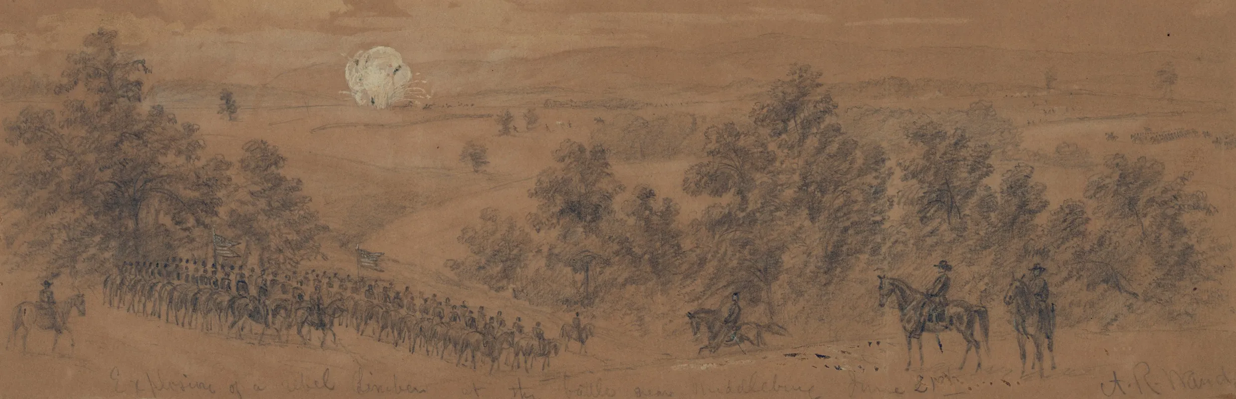 Explosion Of A Rebel Limber At The Battle Near Middleburg June 21st