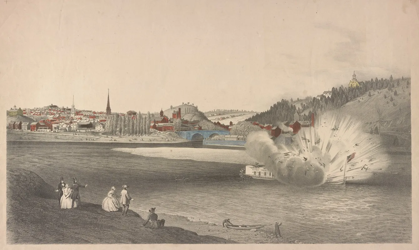 Explosion Of The Alfred Thomas At Easton Pa March 6th 1860 2