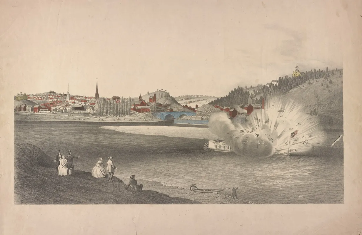 Explosion Of The Alfred Thomas At Easton Pa March 6th 1860 3