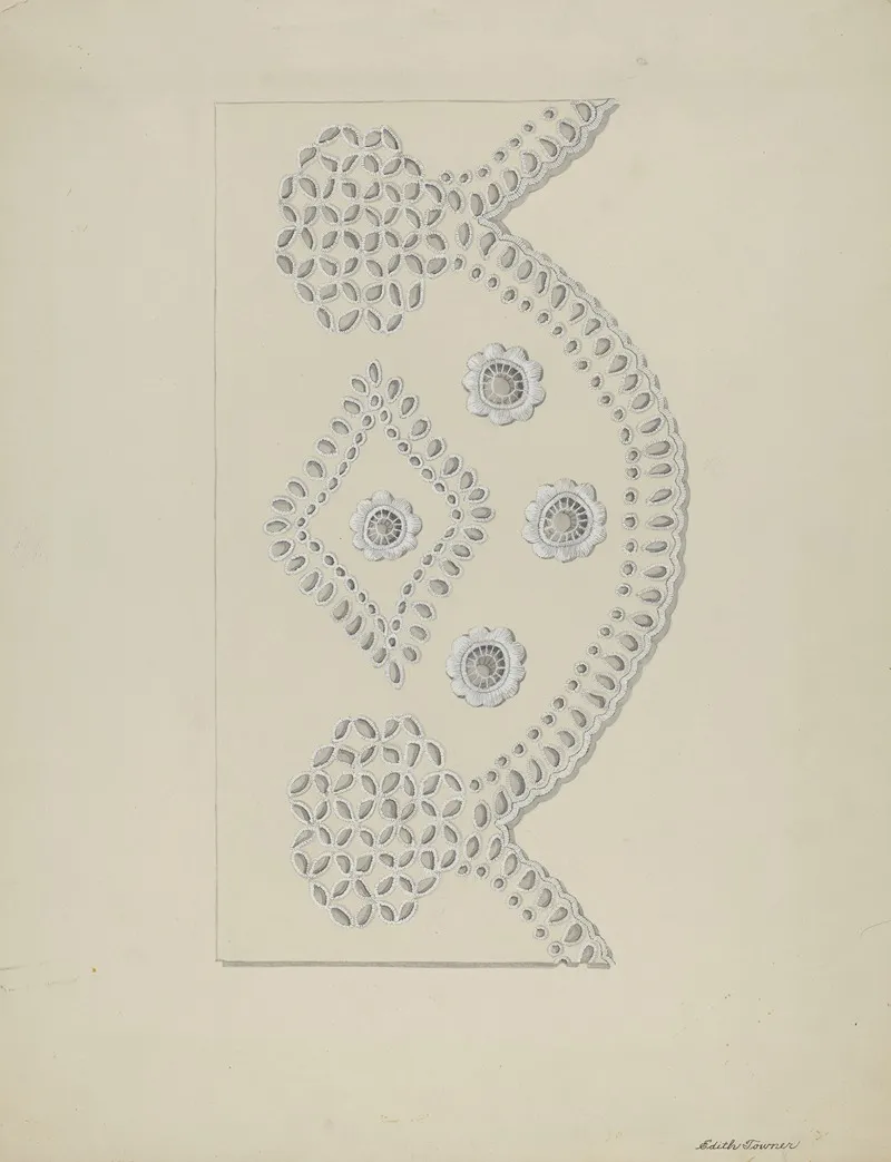 Eyelet Embroidery by Edith Towner - Canvas Print