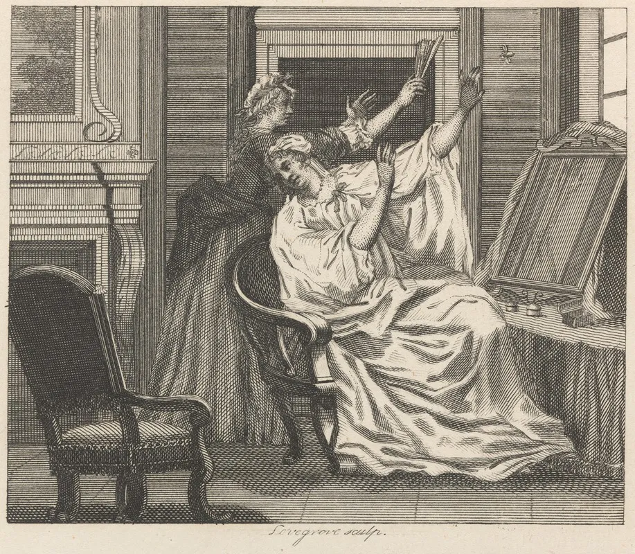 Fable Viii The Lady And The Wasp by John Wootton - Canvas Print