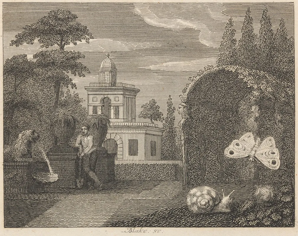 Fable Xxiv The Butterfly And The Snail by John Wootton - Canvas Print