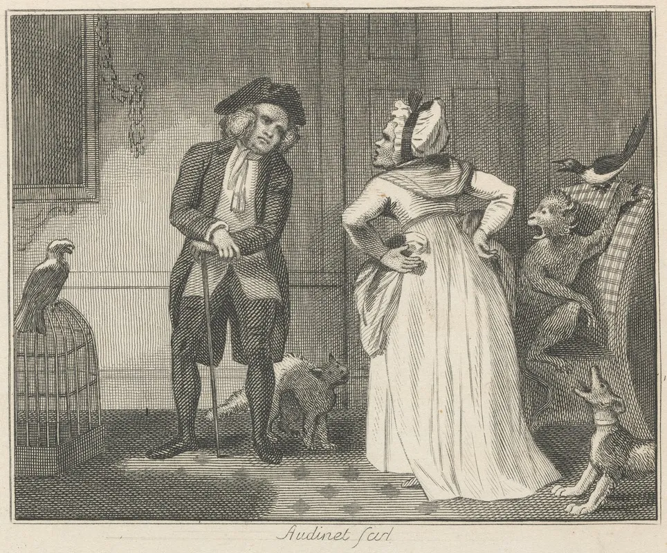 Fable Xxv The Scold And The Parrot by John Wootton - Canvas Print