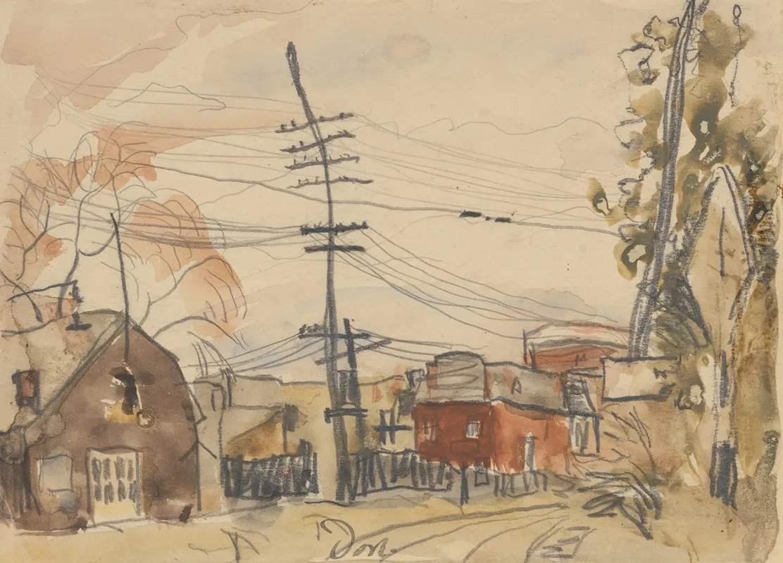 Fall Brook Railroad by Arthur Dove - Canvas Print