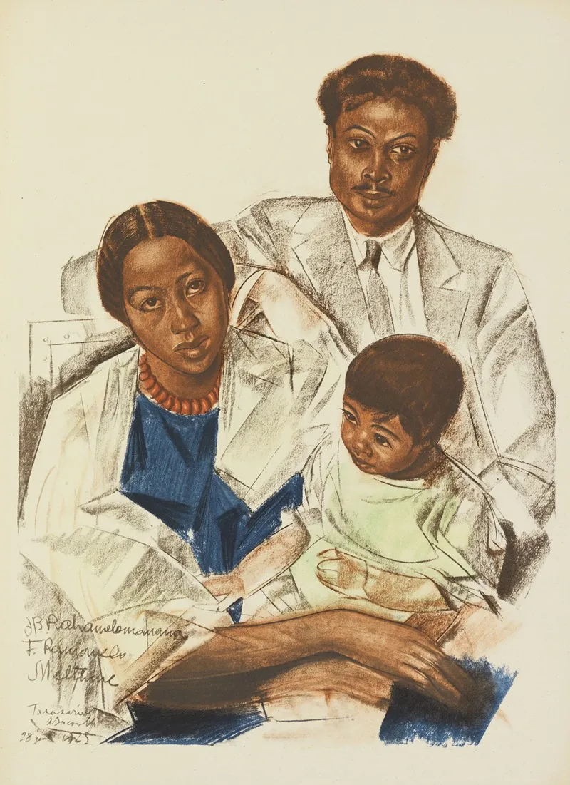 Famille Malgache Tananarive by Alexandre Jacovleff - Canvas Print